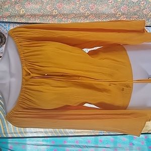 Yellow Off the Shoulder Top NWOT